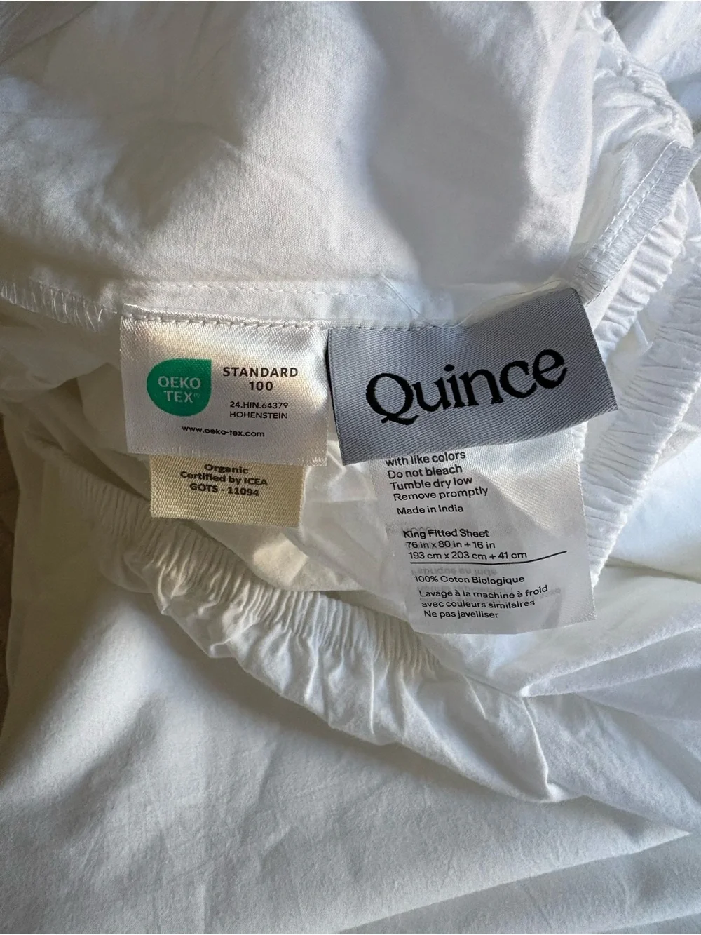 Like New Quince Organic Brushed Cotton Sheet Set - White, King